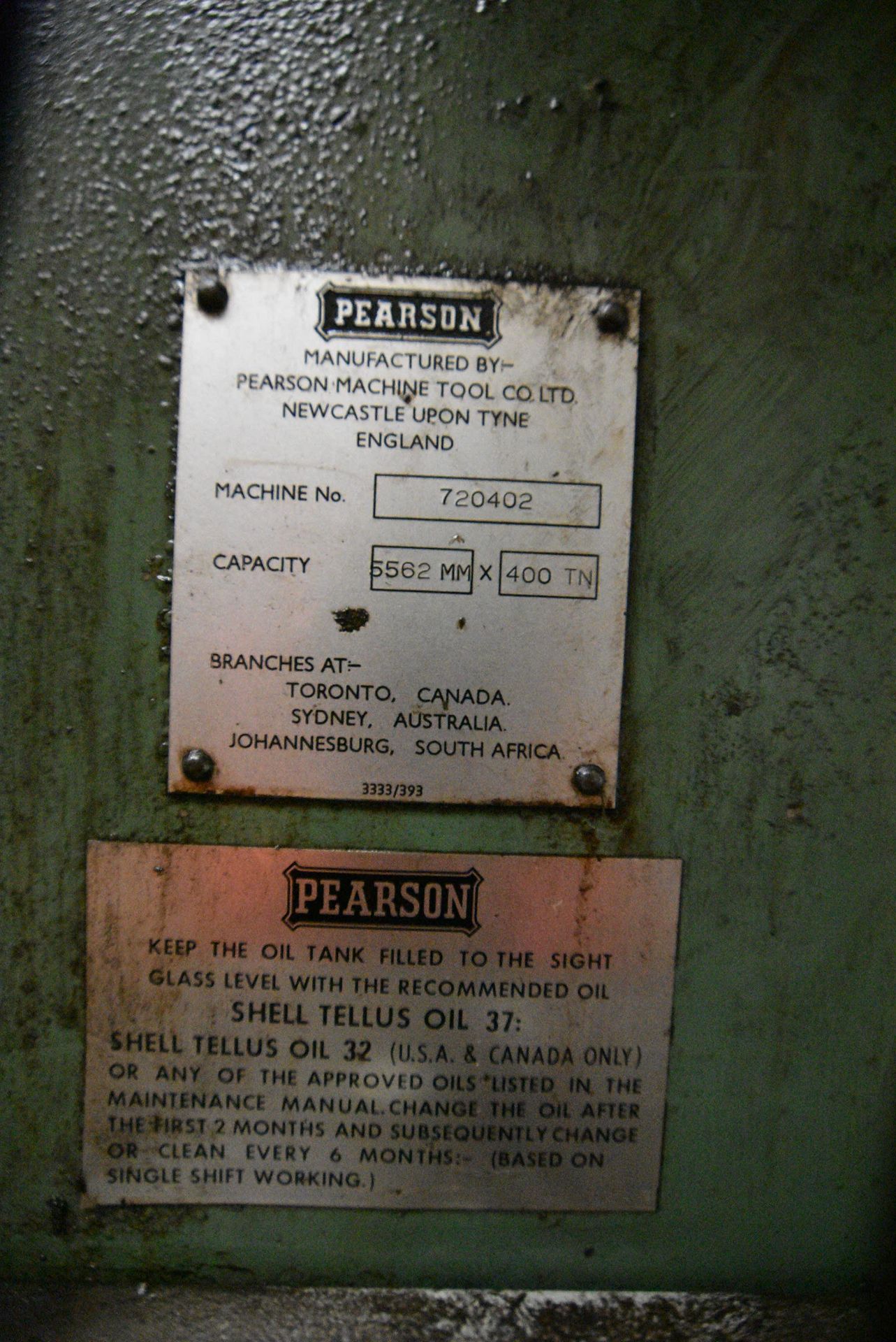 Pearson 5562mm x 400 tonne BRAKE PRESS, machine no - Image 7 of 7