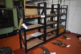 Three Bay Multi-Tier Steel Stock Rack (contents ex