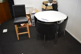Circular Meeting Table, with four leather effect s