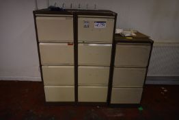 Three Steel Filing Cabinets