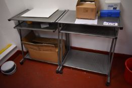 Two Mobile Steel Desks