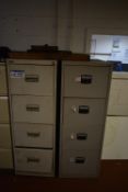 Two Steel Four Drawer Filing Cabinets