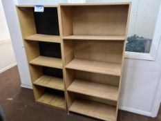 Three Light Oak Veneered 4 Tier Shelving Units