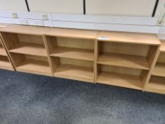 Three Light Oak Veneered 2 Tier Shelving Units