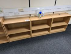 Three Light Oak Veneered 2 Tier Shelving Units