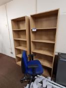 Six Light Oak Veneered 5 Tier Shelving Units