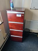 Oak Veneered 4 Drawer Filing Cabinet