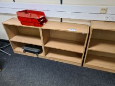 Two Light Oak Veneered 2 Tier Shelving Units