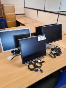 Five Various Dell Flat Screen Monitors