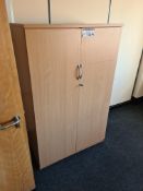 Light Oak Veneered Double Door Cupboard