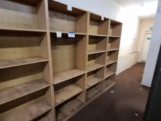 Five Light Oak Veneered 5 Tier Shelving Units