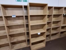 Five Light Oak Veneered 5 Tier Shelving Units