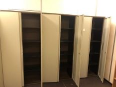 3 Brown and Cream 6ft Double Door Cupboards