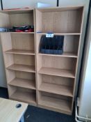 Two Light Oak Veneered 5 Tier Shelving Units