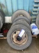 Four Assorted Commercial Vehicle Wheels and Tyres