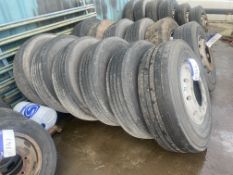 Six Assorted Commercial Vehicle Wheels and Tyres