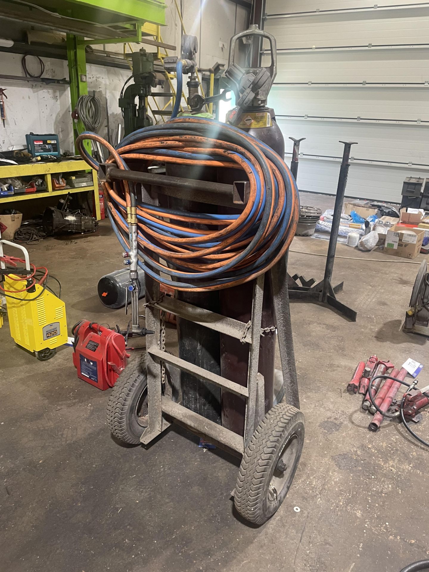 Oxy-Acetylene Bottle Trolley, with hoses, regulato - Image 4 of 4