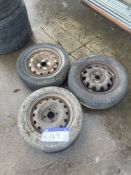 Three Assorted Commercial Vehicle Wheels