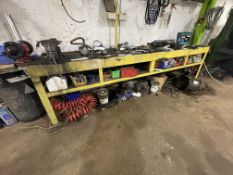 Fabricated Steel Workbench, approx. 3.3m x 800mm,