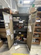 Double Door Steel Cabinet, with assorted electrical consumables, as set outPlease read the following