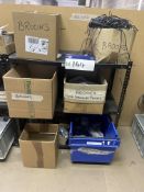 Two Tier Steel Stock Rack, with electrical consumables contents, including cable and