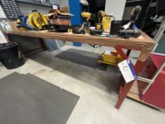 Steel Framed Workshop Bench, approx. 900mm x 3m long (excluding contents)Please read the following