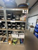 Assorted Electrical Consumables, as set out on one bay of rack including fuses, heat shrink and