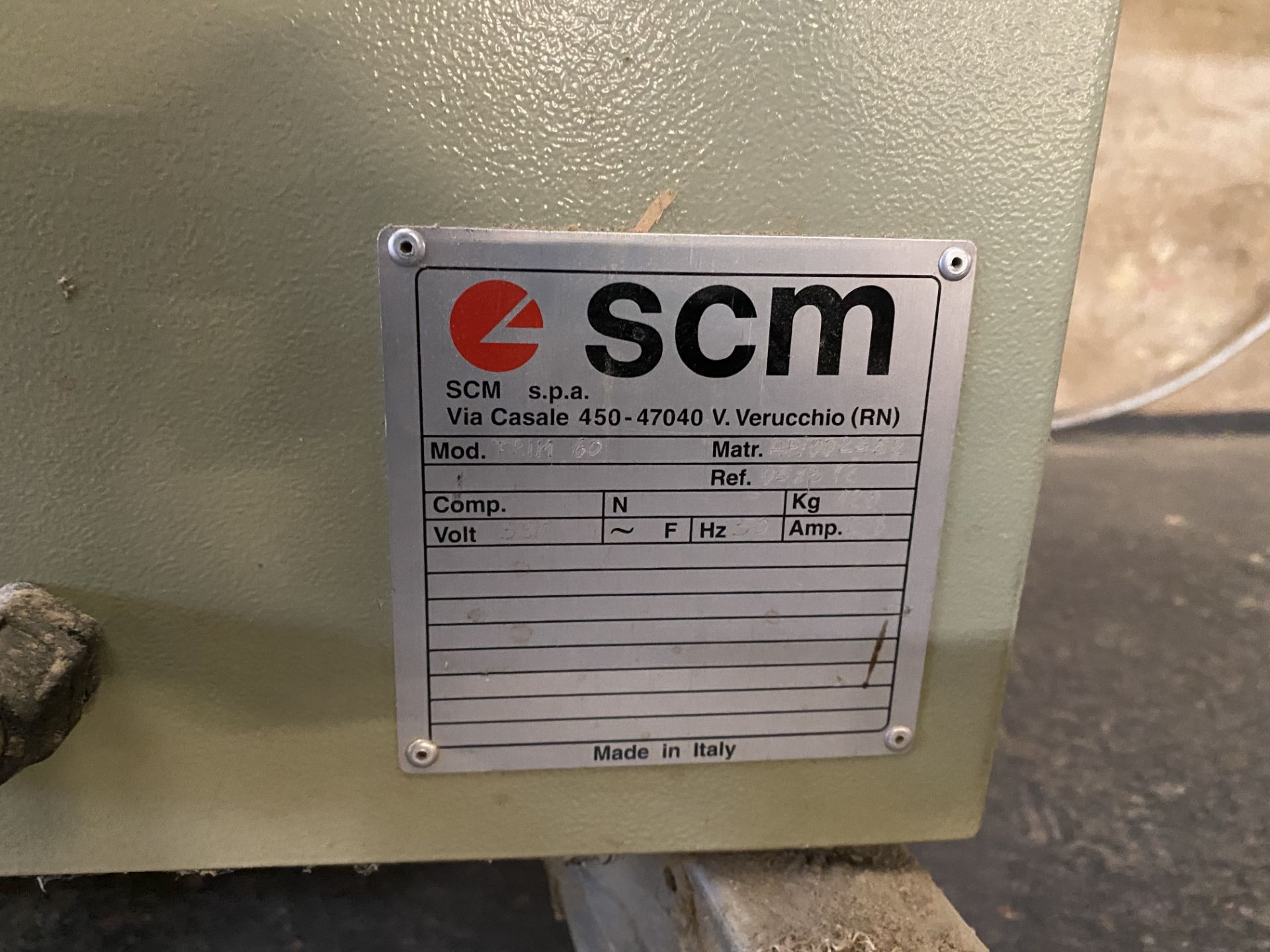 SCM TRIM60 EDGE TRIMMER, serial no. AF/002452Please read the following important notes:- - Image 5 of 5