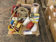 Various Hand Tools & Sand Paper, on pallet
