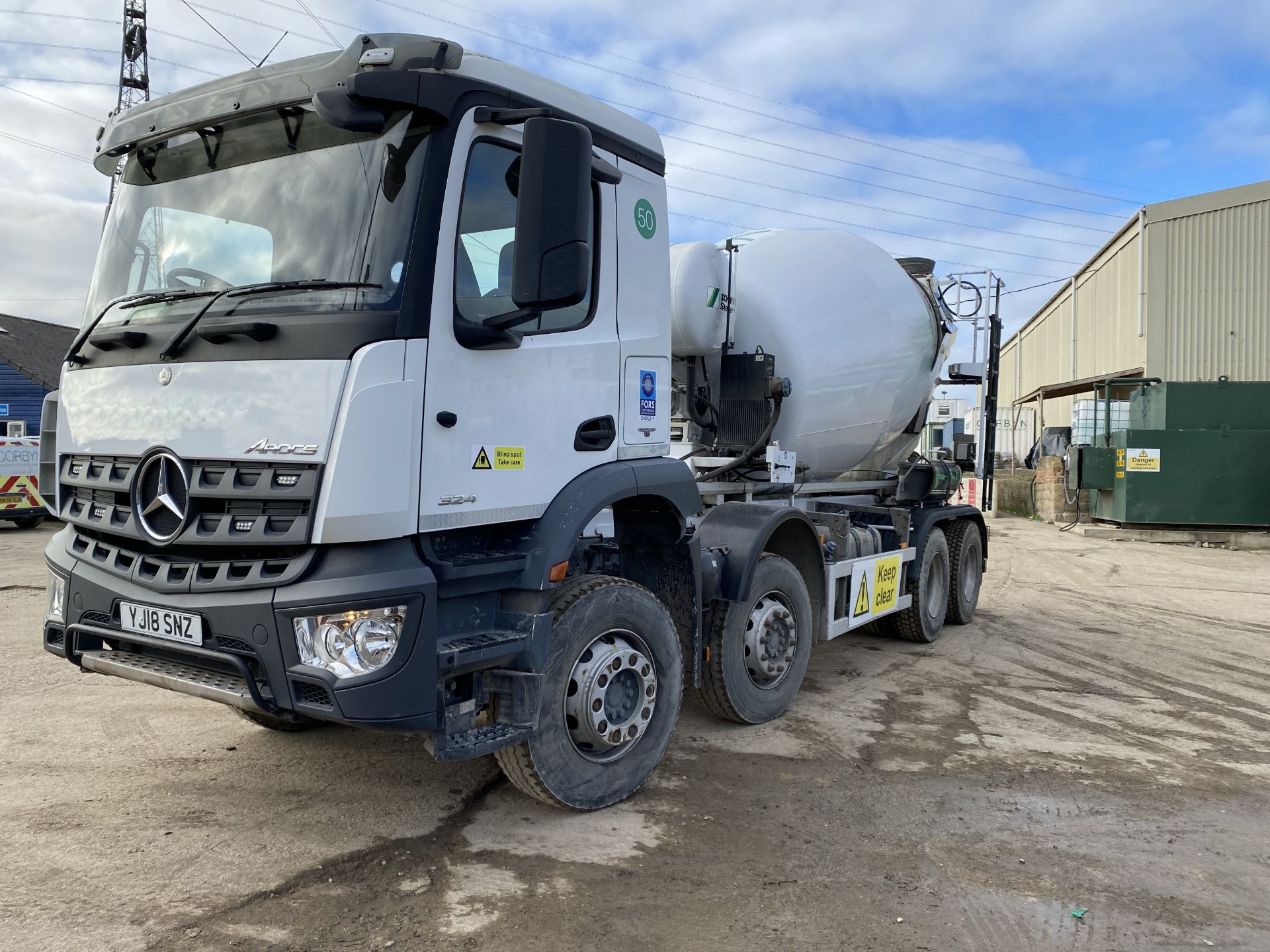 Mercedes Benz AROCS 3240 8x4 8m³ Concrete Mixer Truck, registration no. YJ18 SNZ, chassis no. - Image 2 of 7