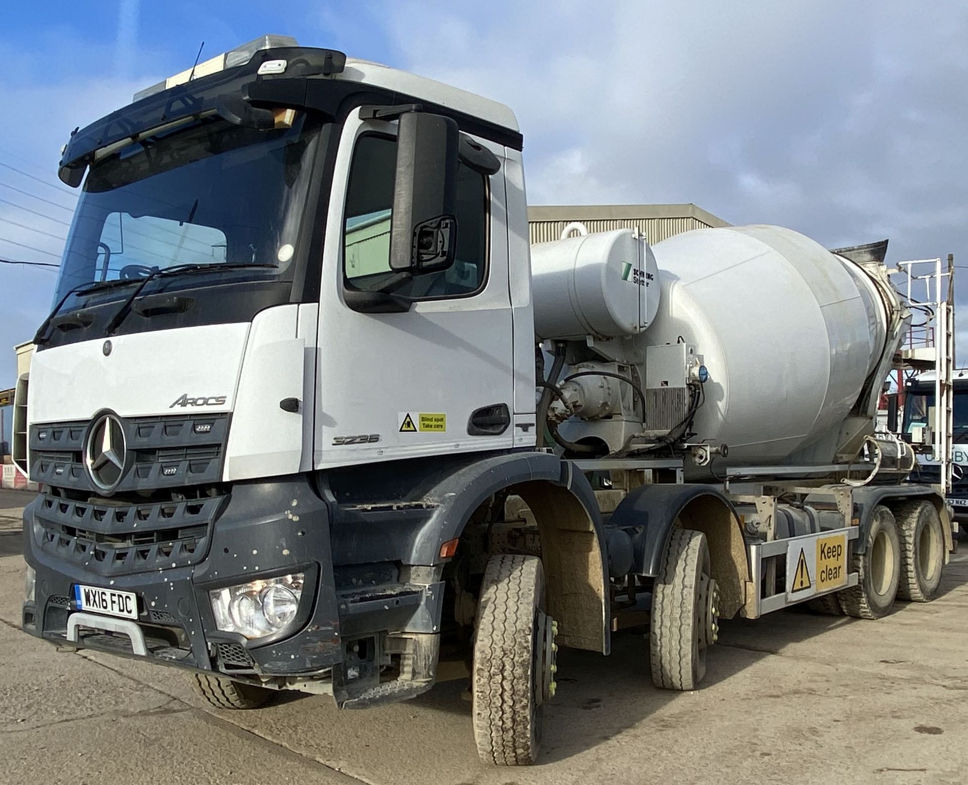 Mercedes Benz AROCS 3236 8x4 8m³ Concrete Mixer Truck, registration no. WX16 FDC, chassis no.