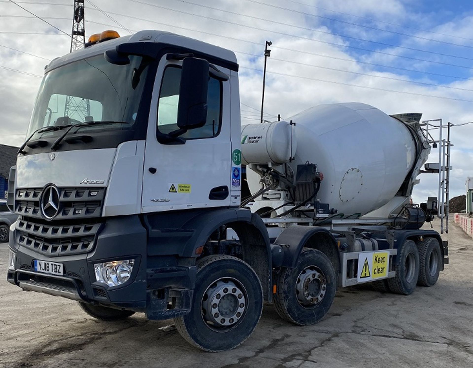 Mercedes Benz AROCS 3236 8x4 8m³ Concrete Mixer Truck, registration no. YJ18 TBZ, chassis no. - Image 2 of 8