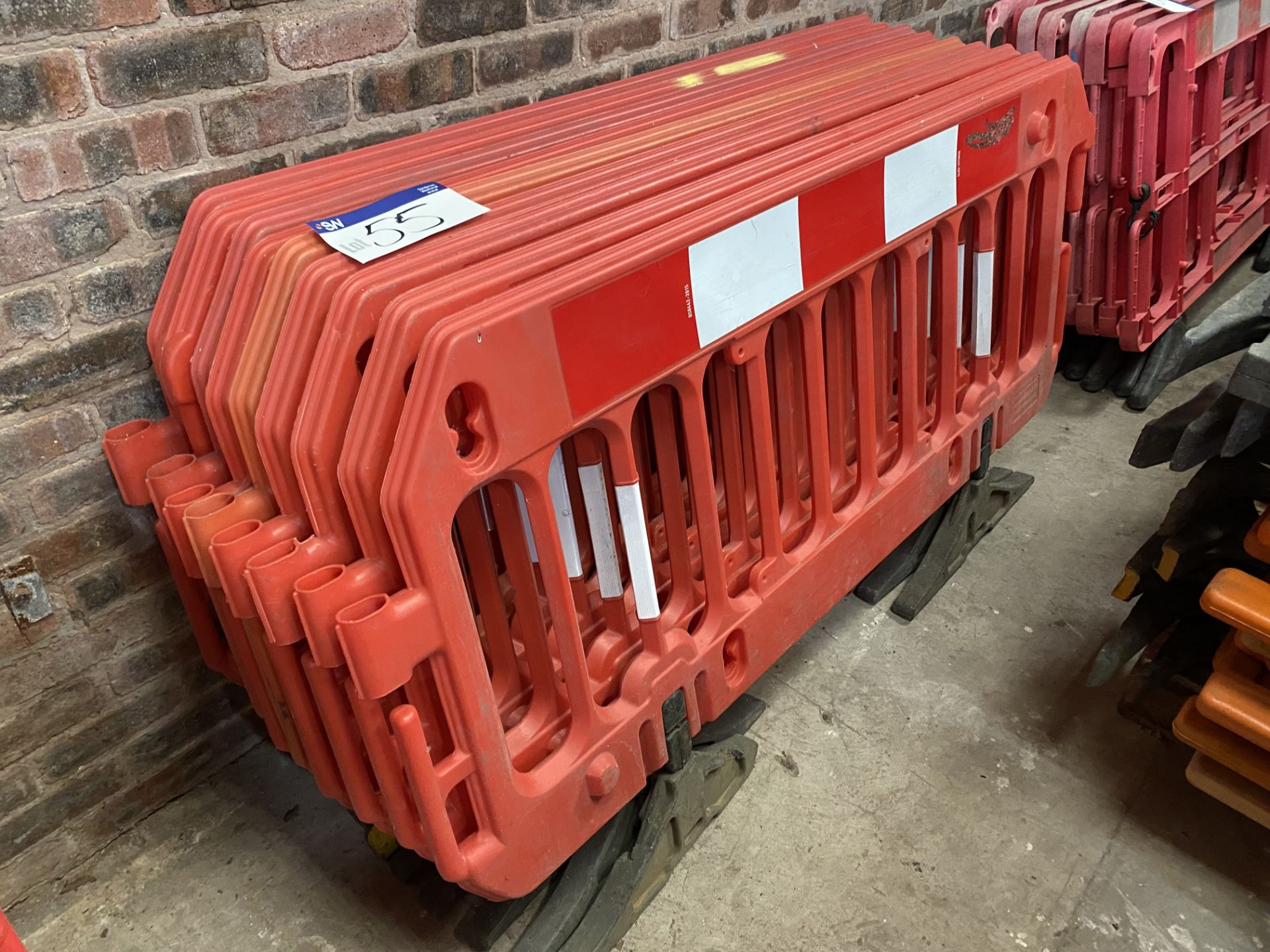 Nine Plastic Barriers, with feet (no vat on hammer price on this lot - however vat is payable on