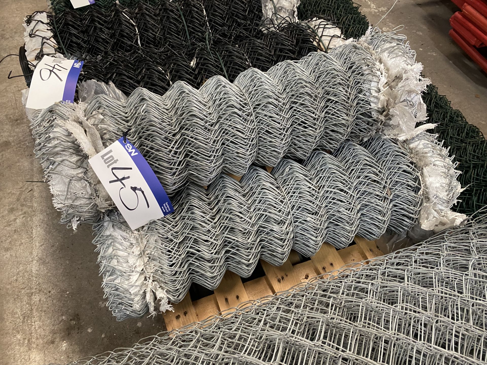 Galvanised Steel Chain Link Fencing, in two rolls (no vat on hammer price on this lot - however