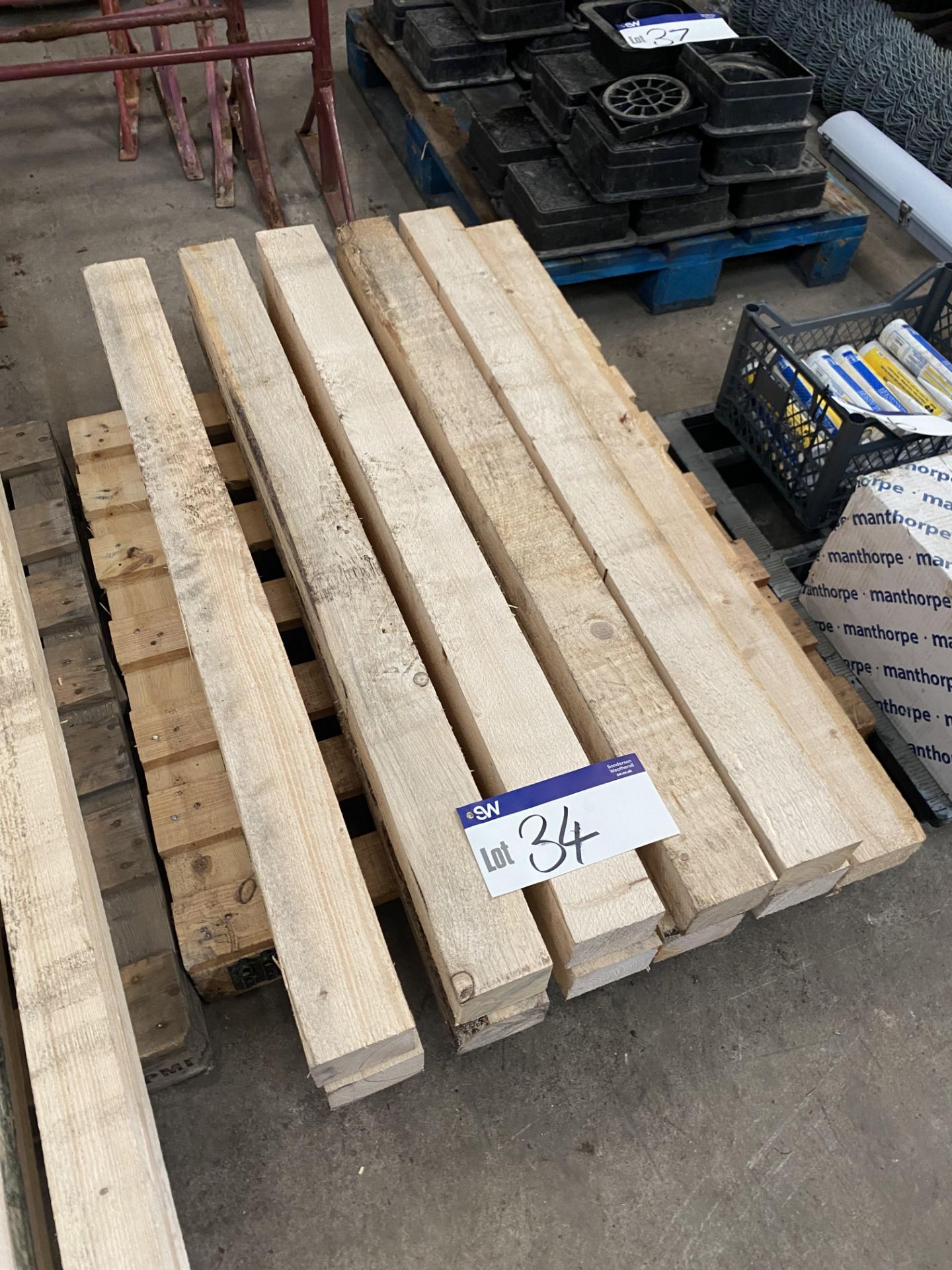 11 Lengths of Softwood Timber, each approx. 95mm x 75mm x 1.25m long (no vat on hammer price on this