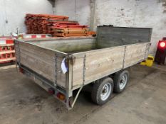 Bateson Trailers 5000 DROP SIDE TWIN AXLE TRAILER, serial no. 14014, with timber boarded flat,
