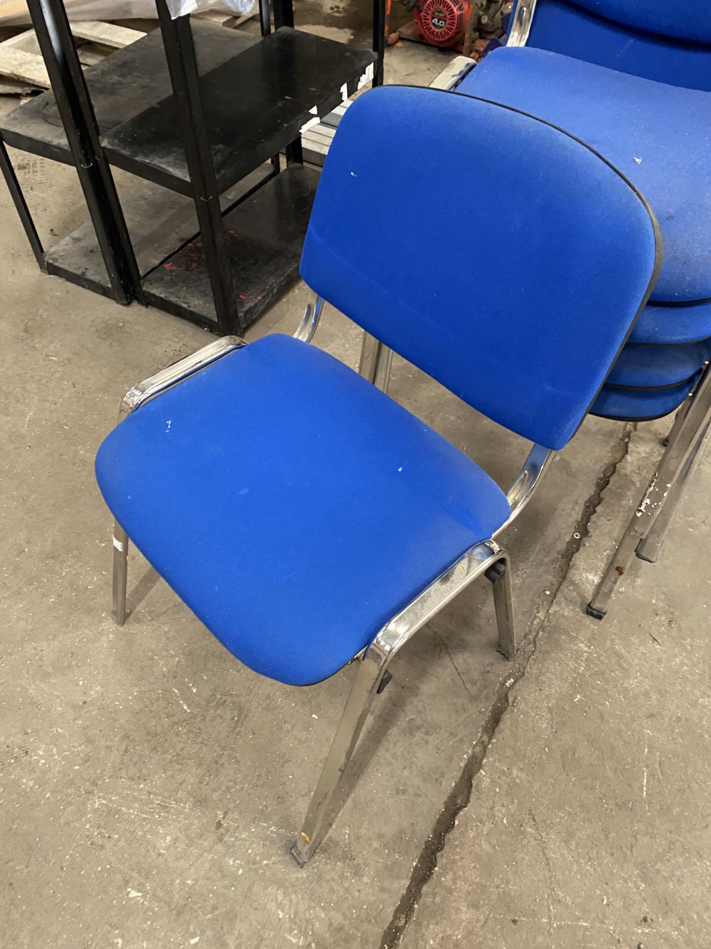 Five Blue Fabric Upholstered Steel Framed Stand Chairs (no vat on hammer price on this lot - however - Image 2 of 2