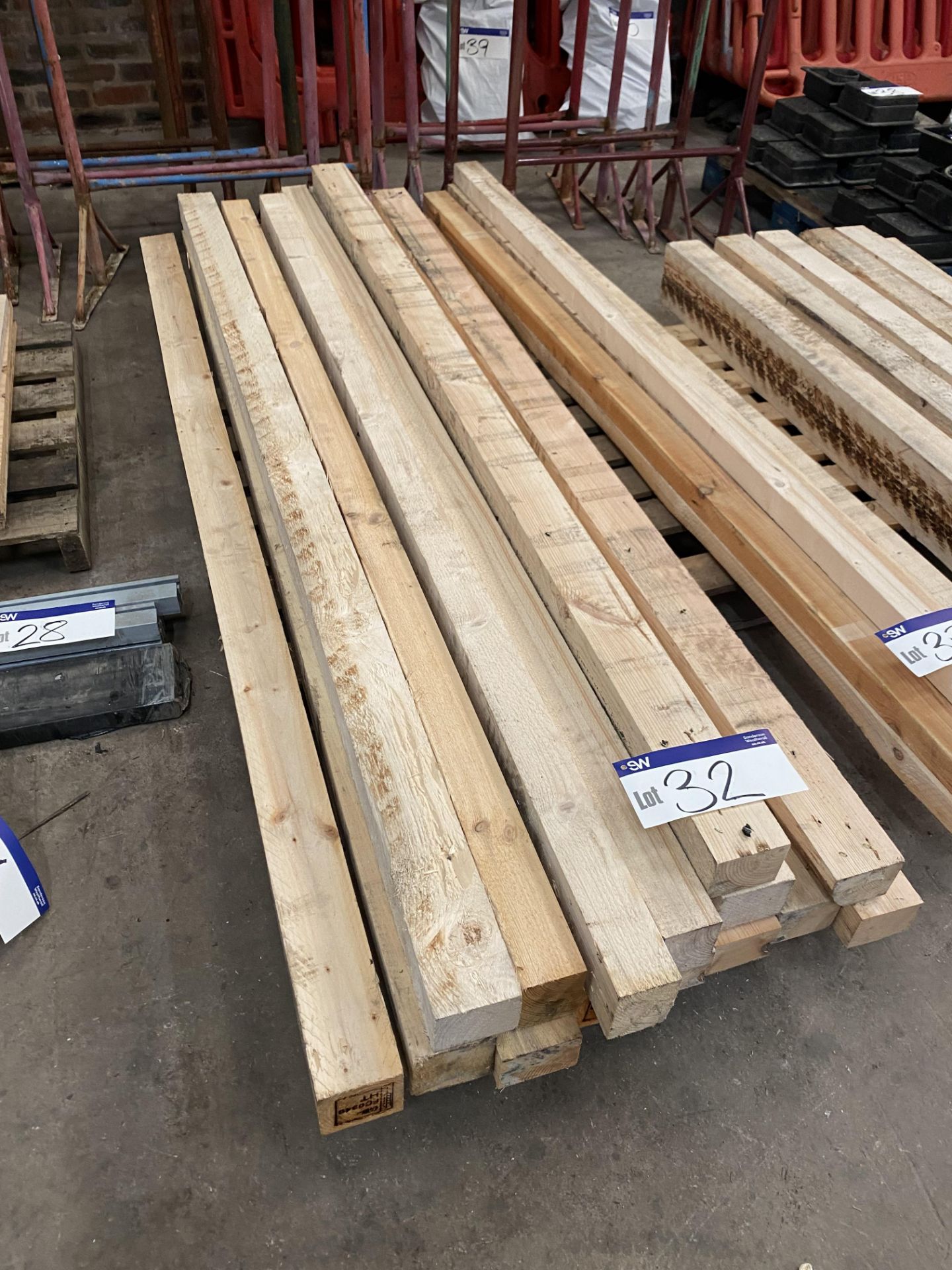 15 Lengths of Softwood Timber, assorted sizes, mainly 2.5m long (no vat on hammer price on this