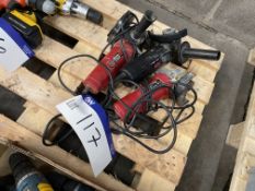 Three Portable Electric Angle Grinders, each 240V (no vat on hammer price on this lot - however