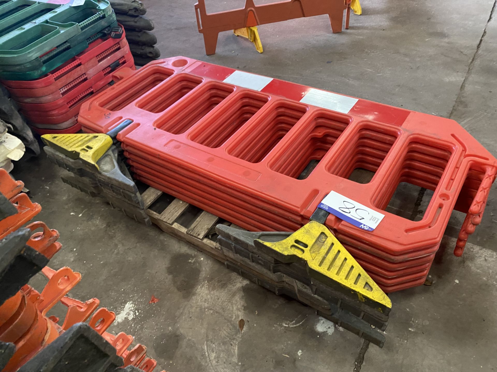 Six Plastic Barriers, with feet (no vat on hammer price on this lot - however vat is payable on - Image 2 of 3