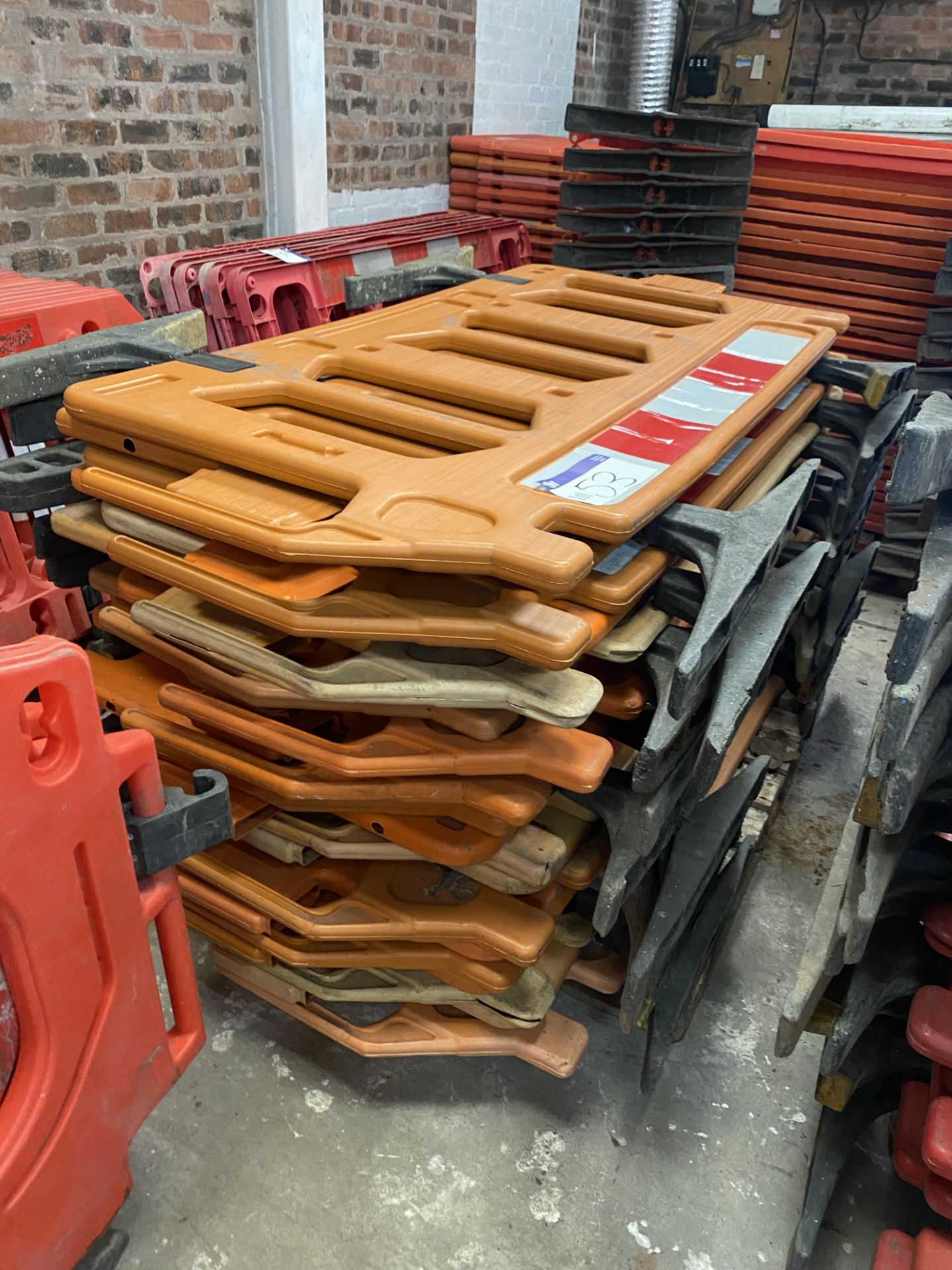 Approx. 22 Plastic Barriers, with feet (no vat on hammer price on this lot - however vat is