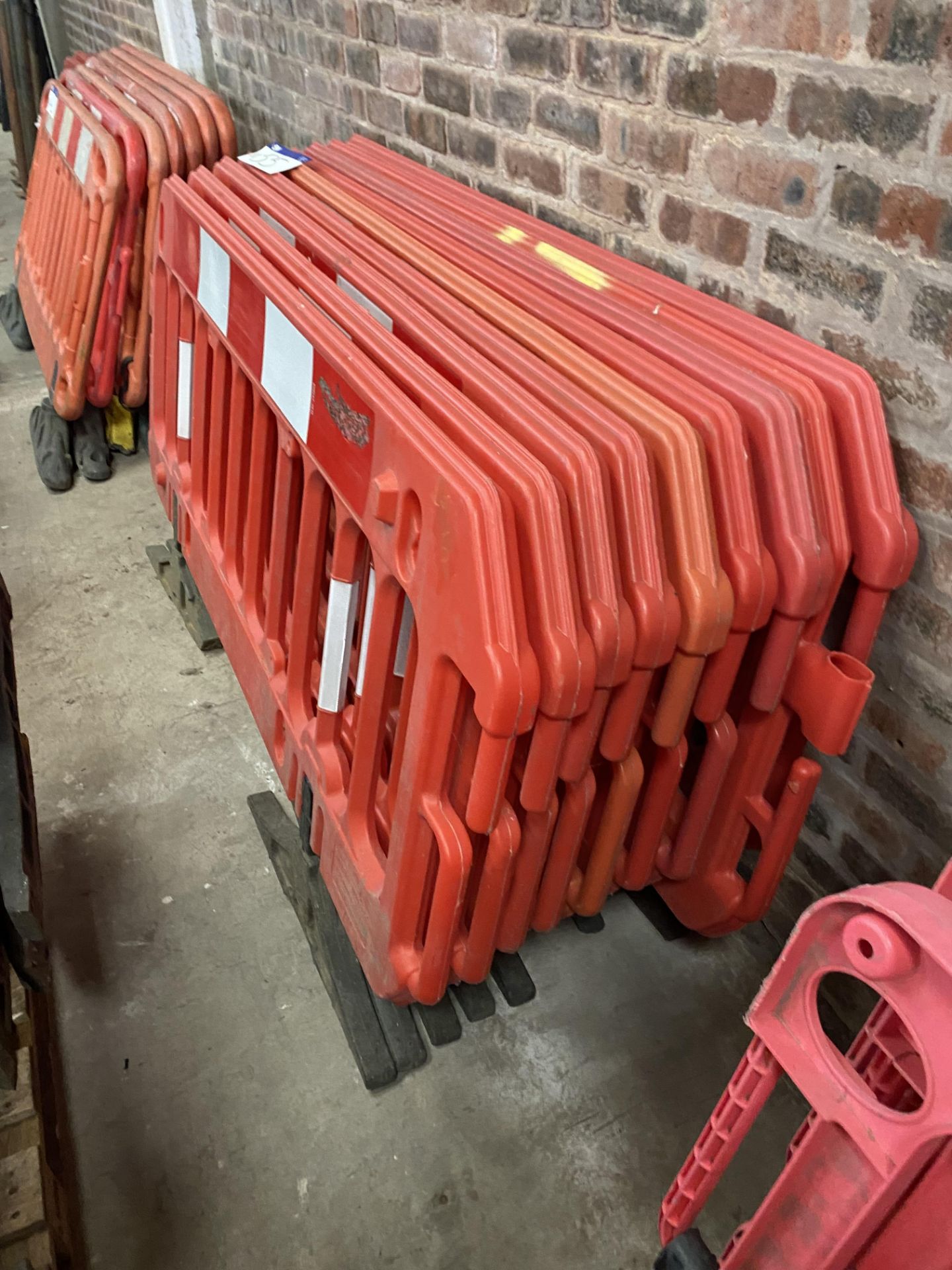 Nine Plastic Barriers, with feet (no vat on hammer price on this lot - however vat is payable on - Image 2 of 2
