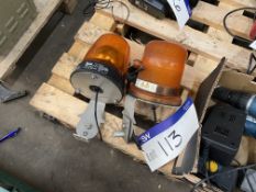 Two 12V Vehicle Hazard Lights (no vat on hammer price on this lot - however vat is payable on buyers