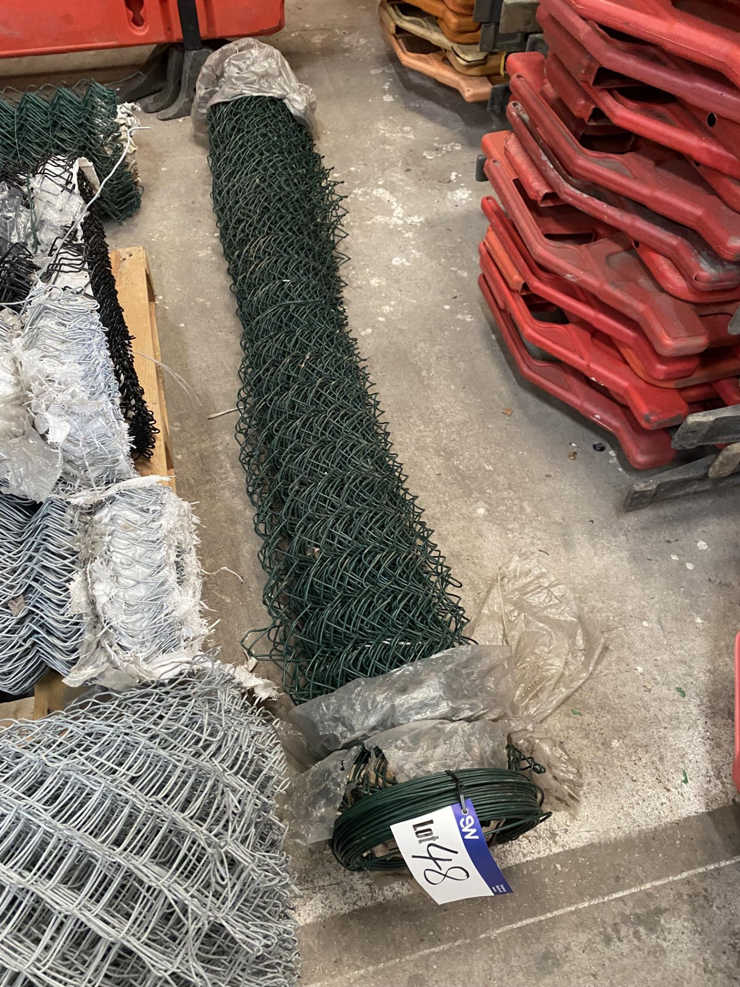 Plastic Coated Steel Chain Link Fencing, in one roll, with tensioning wire (no vat on hammer price