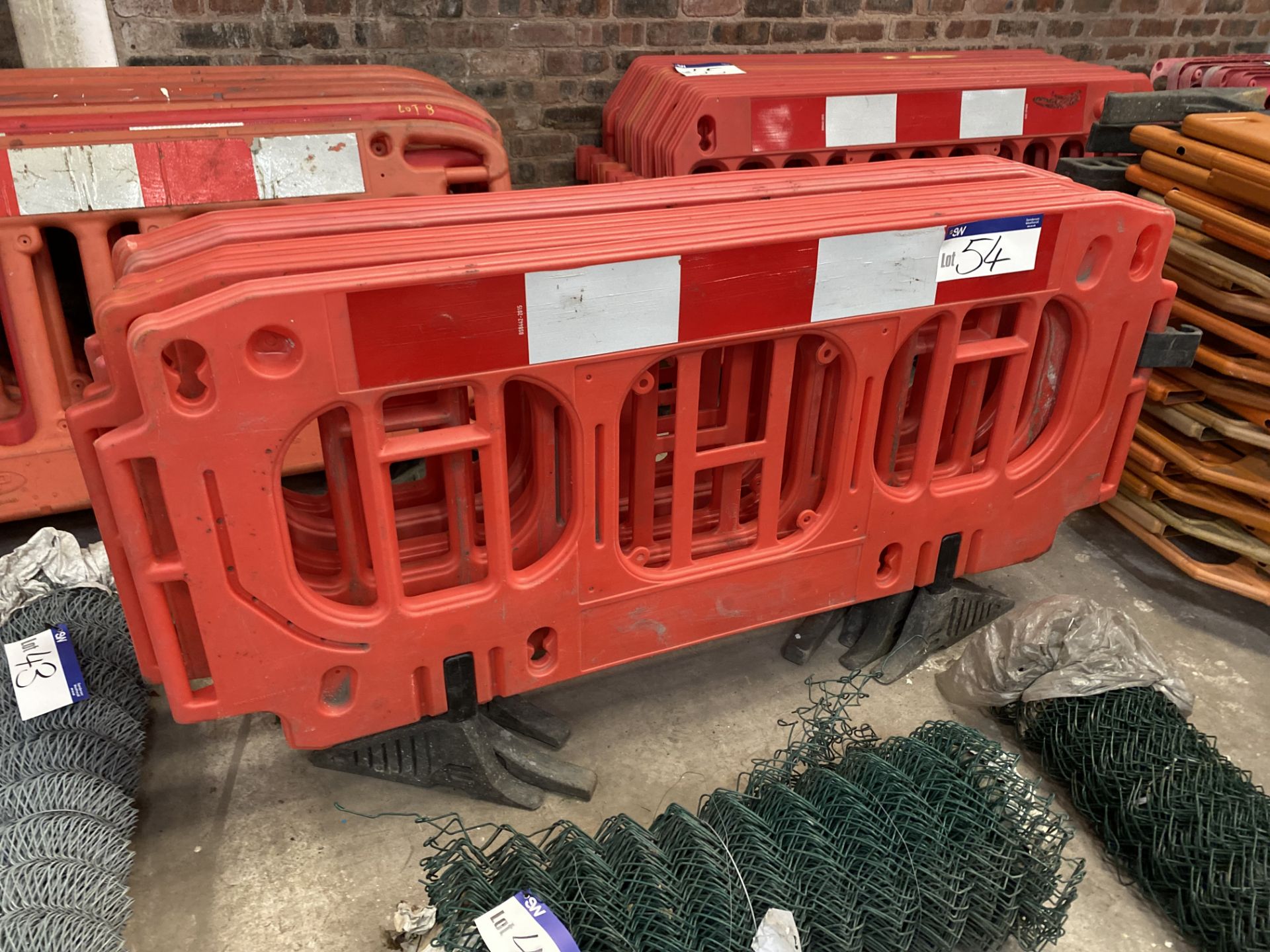 Five Plastic Barriers, with feet (no vat on hammer price on this lot - however vat is payable on