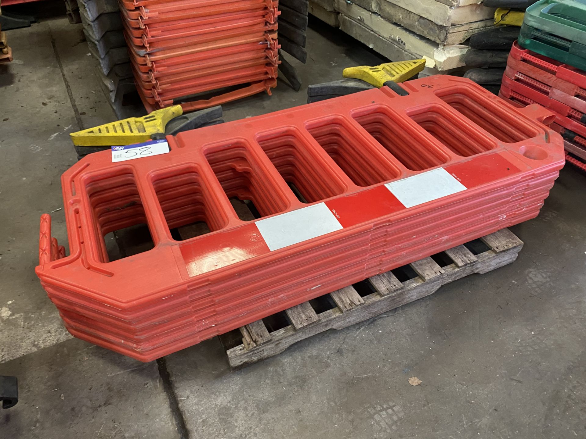 Six Plastic Barriers, with feet (no vat on hammer price on this lot - however vat is payable on