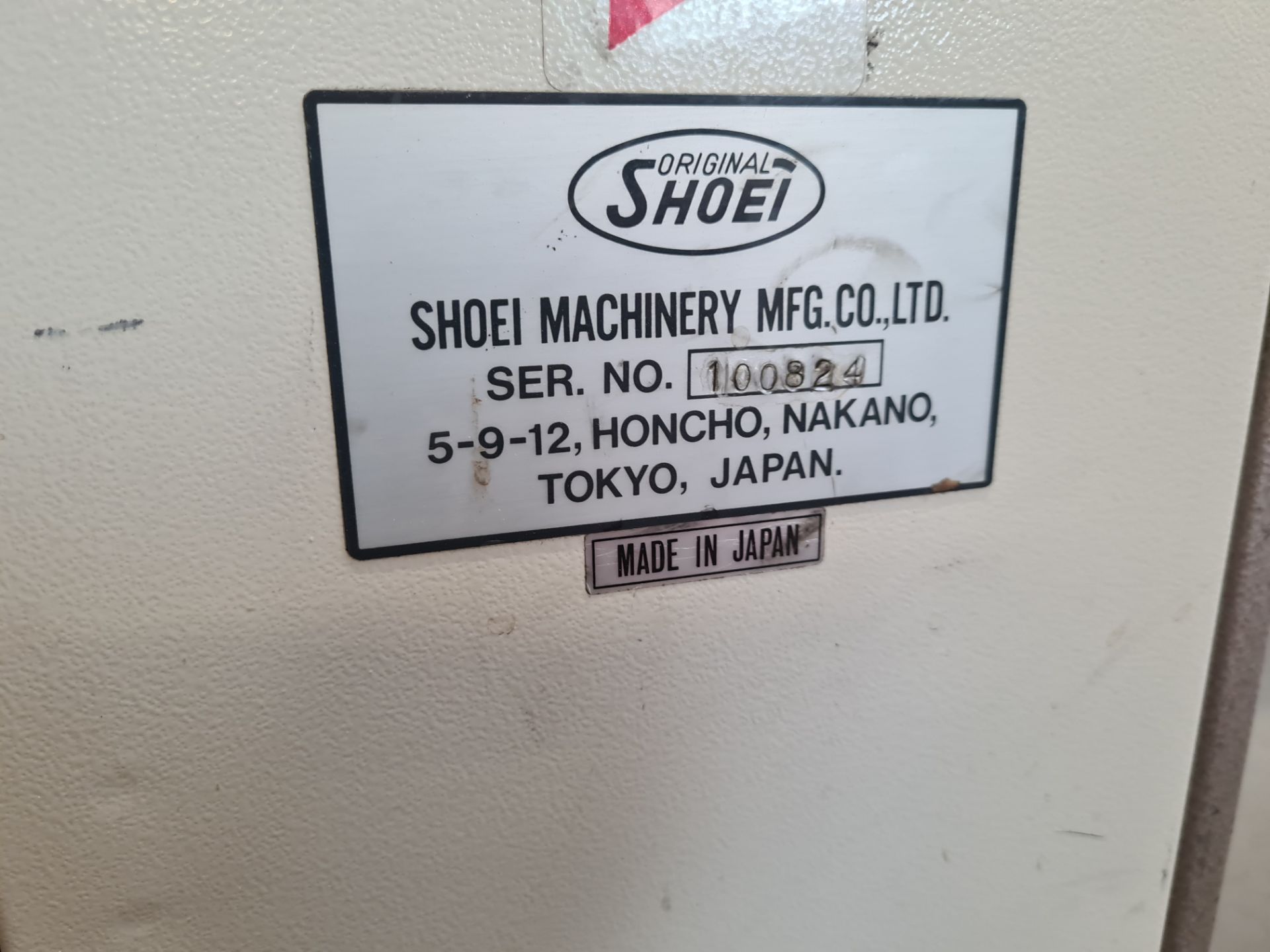 Shoei Star SPK56 Folding Machine (for parts or repair only), serial no. 100824Please read the - Image 6 of 7