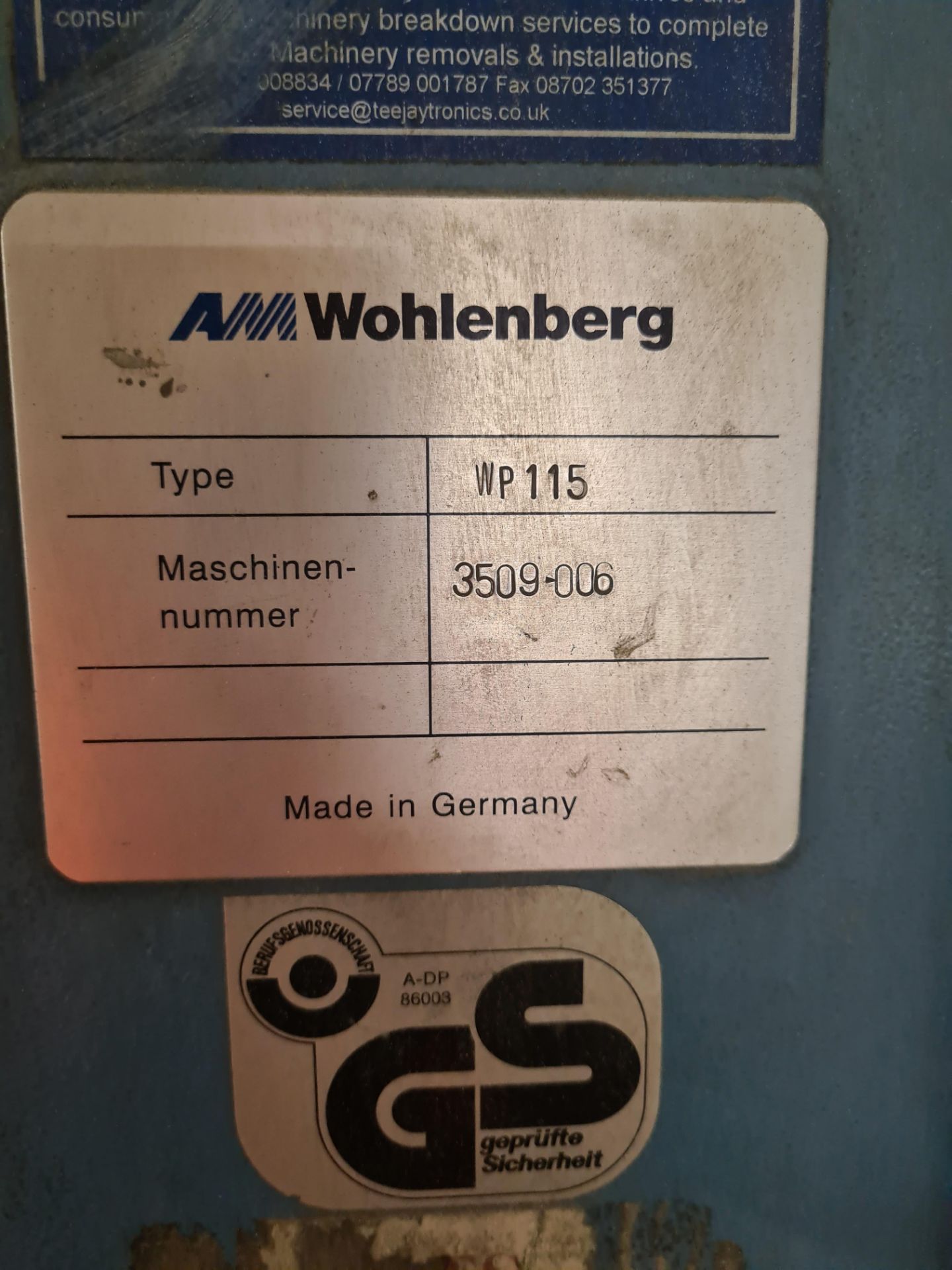 Wohlenberg Type WP115 Guillotine, machine no. 3509-006, with MCS-2 TV controlsPlease read the - Image 3 of 6