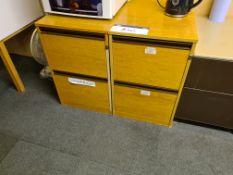 Two Light Oak Veneered Two Drawer PedestalsPlease read the following important notes:- Collections