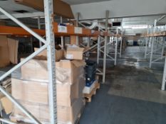 Six Bays of Boltless Steel Racking, grey and orange, approx. 2.5m x 3.5mPlease read the following